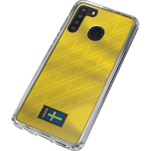 Sweden Soccer Flag Galaxy A21 Clear Case